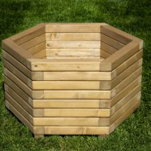 Hexagonal wooden planter