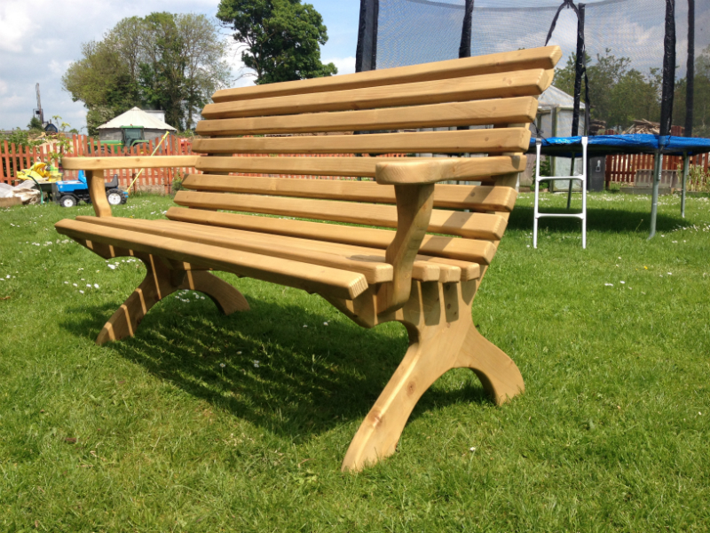 3 seater wooden bench